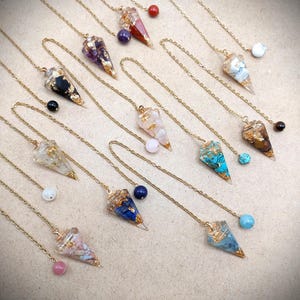 Pendolo divinatorio personalizzato in pietra naturale - Regalo moderno per streghe, strumento di divinazione personalizzabile, rabdomanzia per principianti