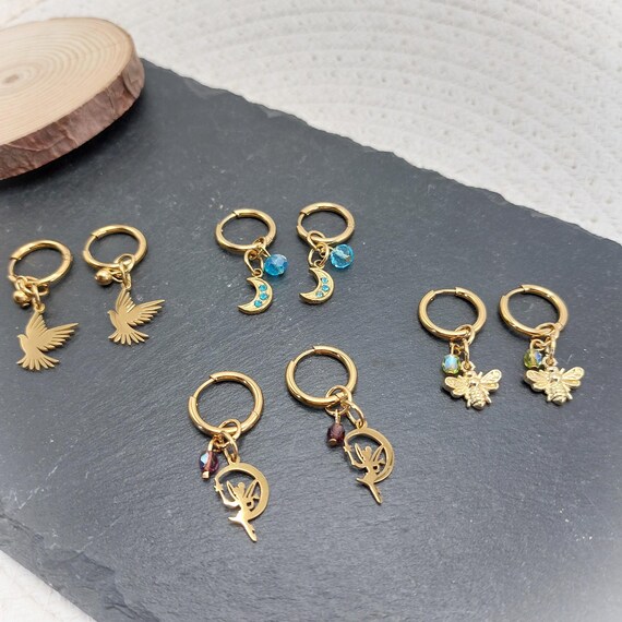 Boucles d'oreilles mini créoles acier inoxydable