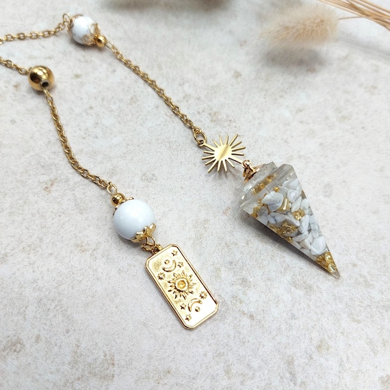 Pendule divinatoire Lumière Astrale, soleil, Howlite