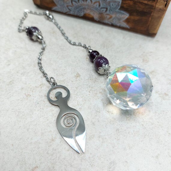 Pendule divinatoire Maia, Crystal, Améthyste Collection Prisme de Lumière Creharmony