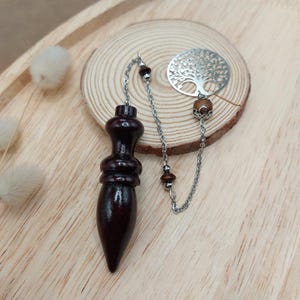Wahrsagependel aus Holz mit Lebensbaum – Pendel aus Kokosnussholz, leichtes Pendel, Werkzeug für Hexerei, Magnetismus, Chakra