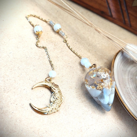 Pendule Pierre de Lune Blanche et Grise