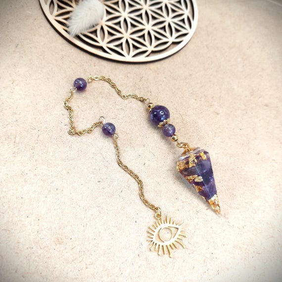 Pendule de Radiesthésie Aurelia, Œil protecteur, Améthyste