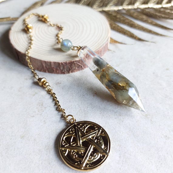 Pendule divinatoire Labradorite, Pentacle mystique
