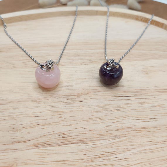 Collier Pomme en Pierre Naturelle