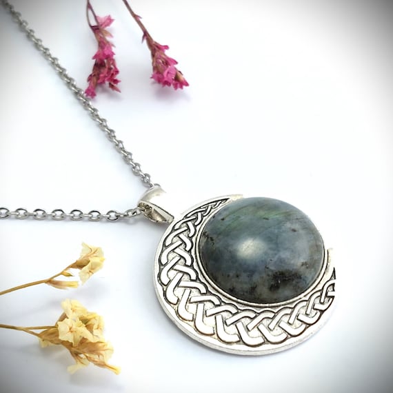 Collier lune labradorite