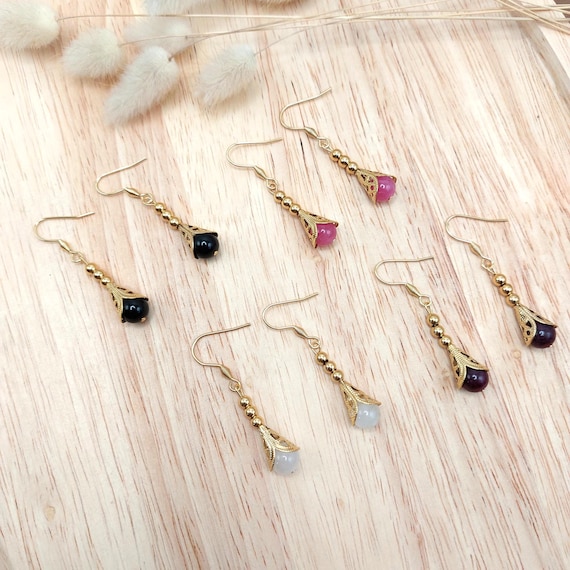 Boucles d’oreilles Pierre naturelle au choix
