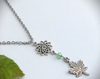 Maple leaf necklace - Elven necklace - Elven nature necklace - autumn maple leaf jewelry - elven leaf jewelry - autumn jewelry