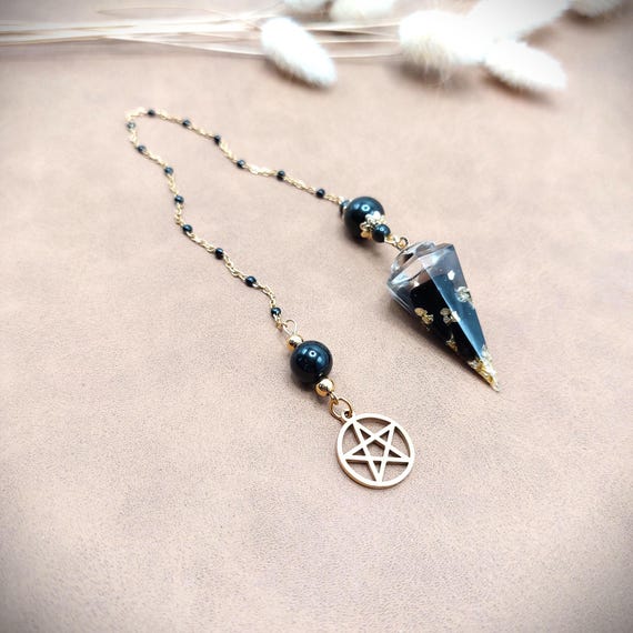Pendule Protecta, Obsidienne noire, pentacle