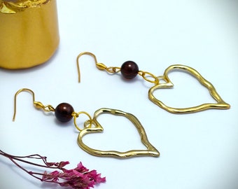 Boucles d'oreilles cœur - Bijou cœur - boucles d'oreilles amour - boucles d'oreilles graphiques cœur - bijou amour