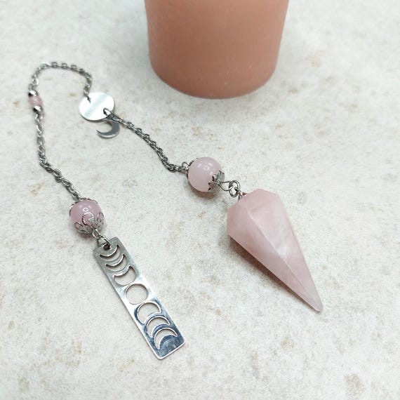 Pendule Quartz Rose et Acier Inoxydable