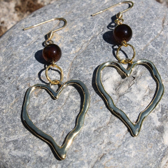 geometric heart earrings