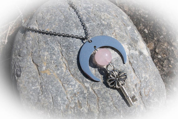 Moon necklace and key