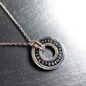 Nordic runes necklace - viking runes futhark necklace, necklace, amulet, viking men&#39;s or women&#39;s necklace