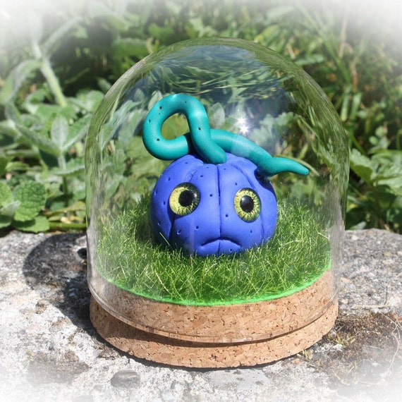 Citrouille d'halloween sous cloche