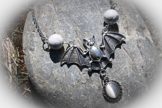 Gothic bat necklace