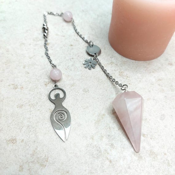 Pendule Quartz Rose et Acier Inoxydable