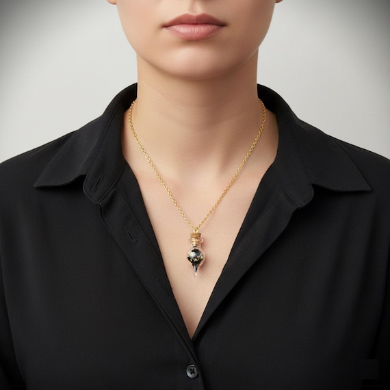 Collier talisman fiole en Onyx naturel