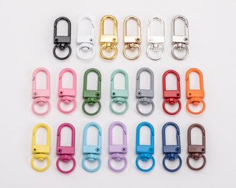 5 or 10Pcs Mixed Colors Metal Square Swivel Clasps For KeyChains 34x12mm