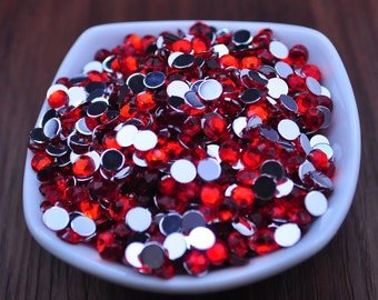 of 2000pcs set,Acrylic Rhinestone--5mm Glitter Flatback Red Rhinestones for DIY Embellishment
