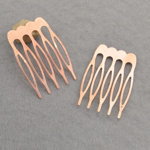 Copper Plated Metal Comb- 20pcs Metal Hair Combs 5 teeth 26x40mm