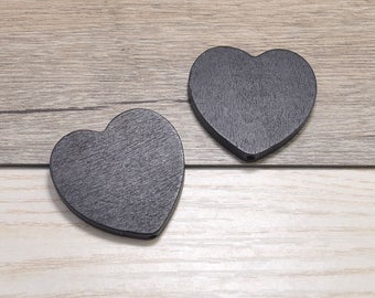 20pc Love Heart Wood Charm Beads,Black Heart Shape Pendant 40mm,Painted Wood Pendant,Colorful Bead Supplies,Choose Your Color S06#