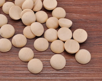 12 mm halfronde kralen, onafgewerkte natuurlijke massief houten halve bol koepel bevindingen, houten ronde cabochon, houten halve splitballen--100 stuks