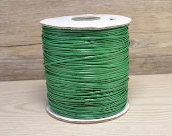 Cord Supply 1.5mm-50Yards Green Waxed Cord,Korea Wax String,Waxed Polyester Thread,Bracelet Necklace Making,Leather String Cord Supply C120