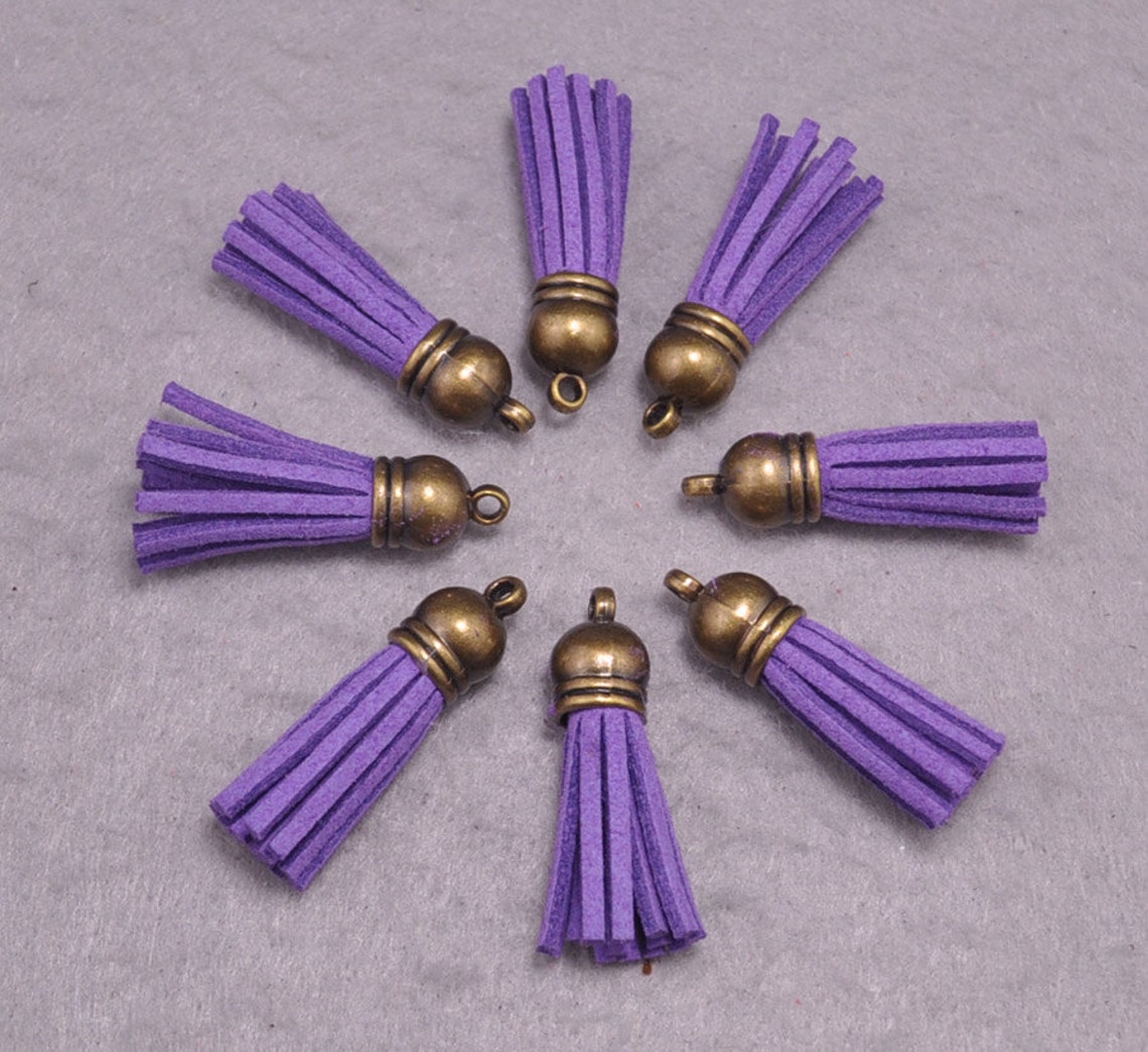 Tassels25pcs Purple Suede Leather Tasselsfringe Tassels Etsy