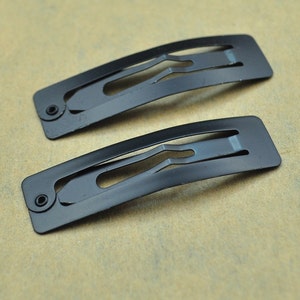 Metal hair snap clips--50pcs black square snap hair clips 48mm