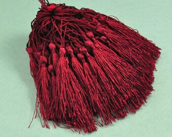 Wine Red  Mini Silk Tassels,75mm(2.95''inch) Handmade Tassel Charms,Thread Tassels,Tassel Earring findings