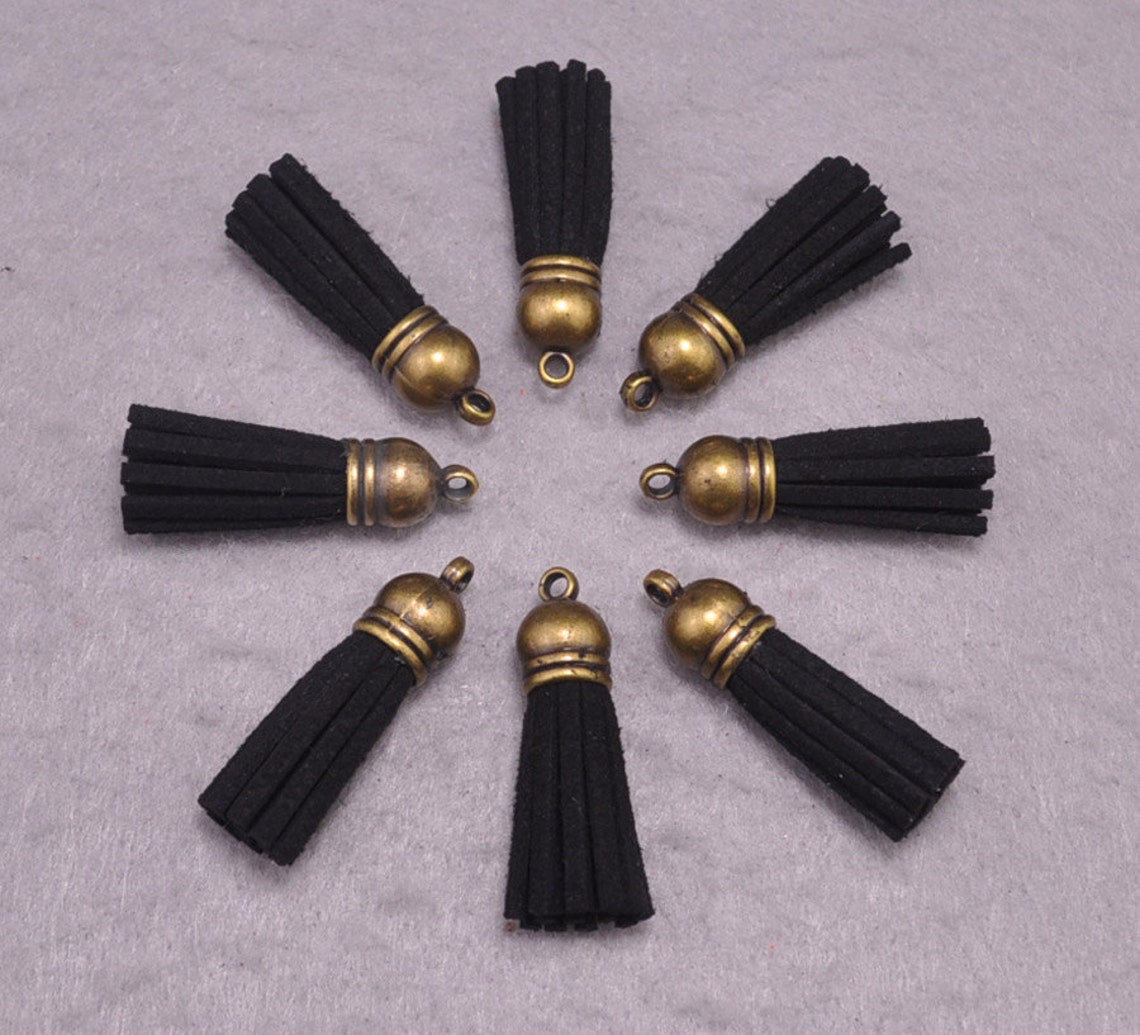 Tassels25pcs Black Suede Leather Tasselsfringe Tassels faux Etsy