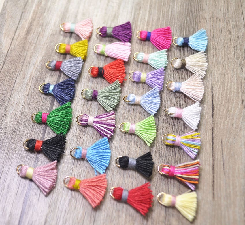 Duories Lot De 50 Mini Pompons De 3 Cm En Coton - Franges - Bracelet - Porte -clés - Pour