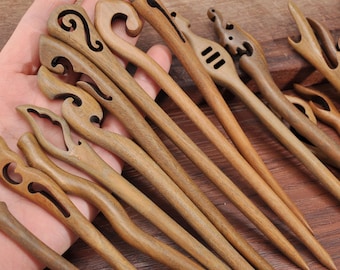 Houten haarspeld, sandelhout, haarstokcadeaus, handgesneden houten haarstokdecor, houten haarversiering, haaraccessoires, groothandel