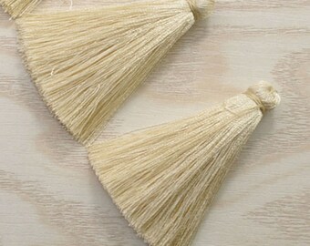 Wholesale Tassels,Beige Silk Tassels,Thick Tassels,65mm(2.55''inch)Tassels For Jewelry,Handmade Tassels,Tassel Earring findings
