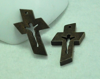 Wood Cross 32x23mm,20pcs Small Hollow Wood Cross Bead,Wood Cross Pendant,Wood Cross Necklace