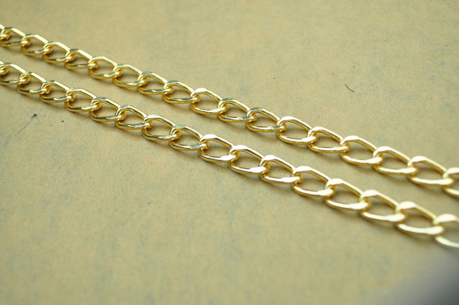 Light gold chainaluminium chaintwist cut open link chain1 Etsy