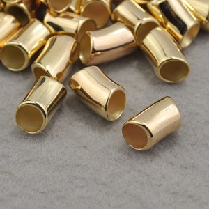 Bend Tube Beads,Gold Charm Holder Spacer Bail Link,CCB Material Spacer Bead,Gold Hole CCB Jewelry Beads