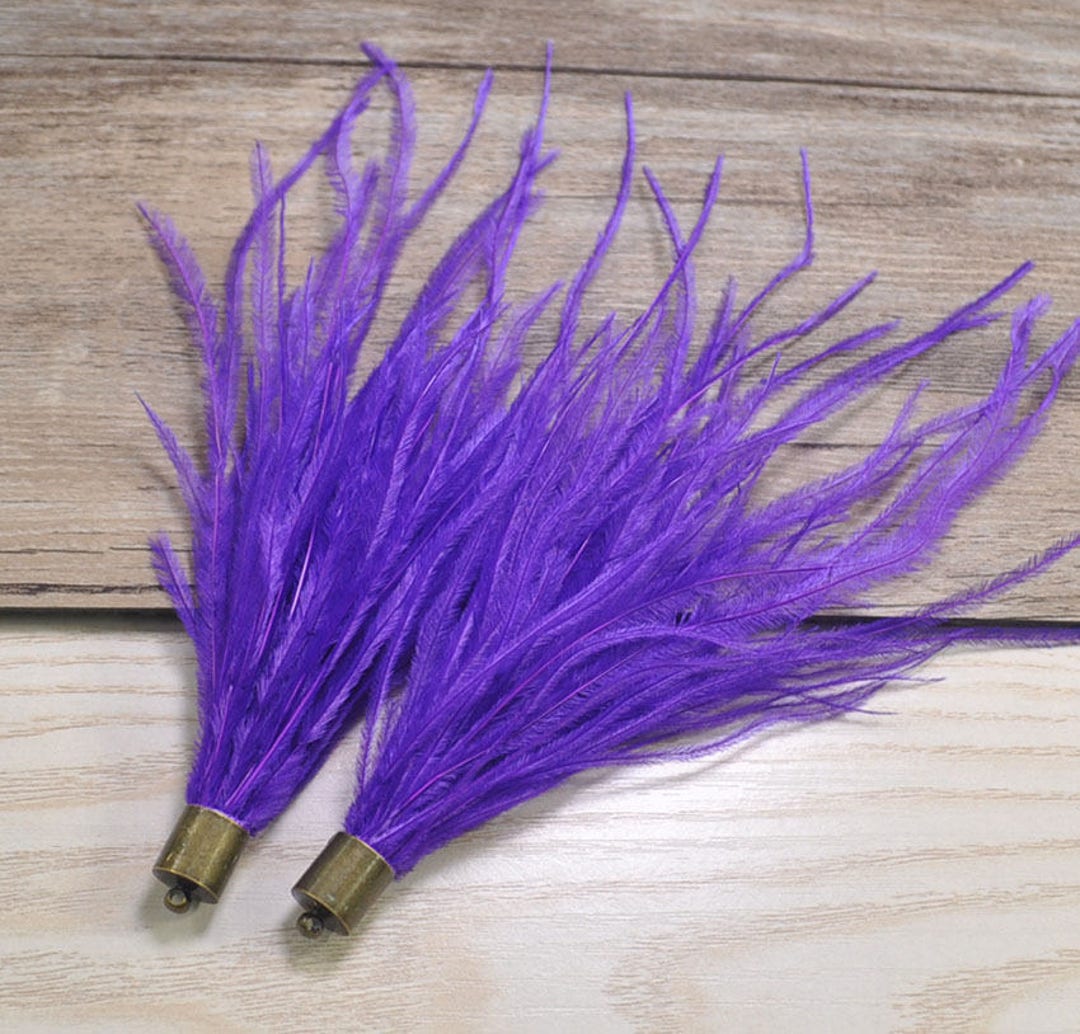 2 PCs, 6 or 15cm Purple Ostrich Feather Jewelry Tassel – UniqueBeadsNY