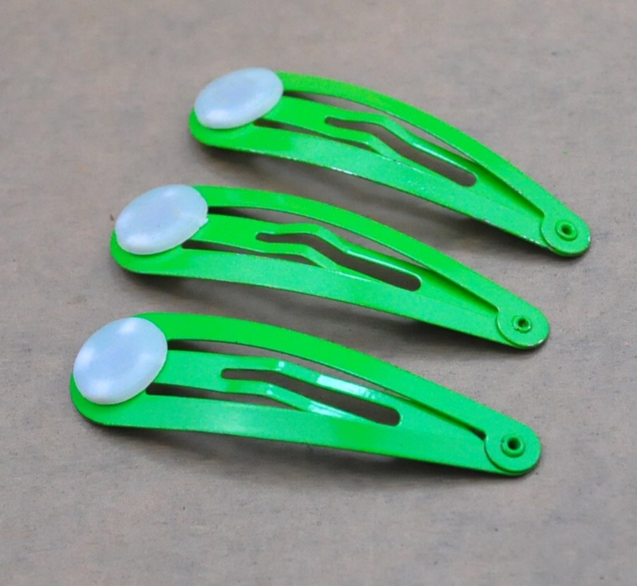 Blank Barrette Snap Clip60pcs Green Hair Snap Clip With Flat Etsy