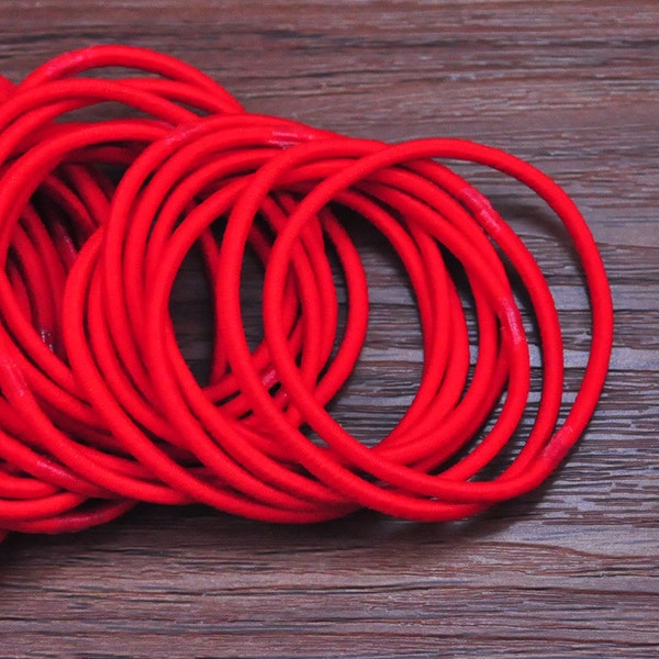 50pcs corde élastique--rouge cheveux élastique, fascinators, élastiques de détenteur de queue de cheval 2mm