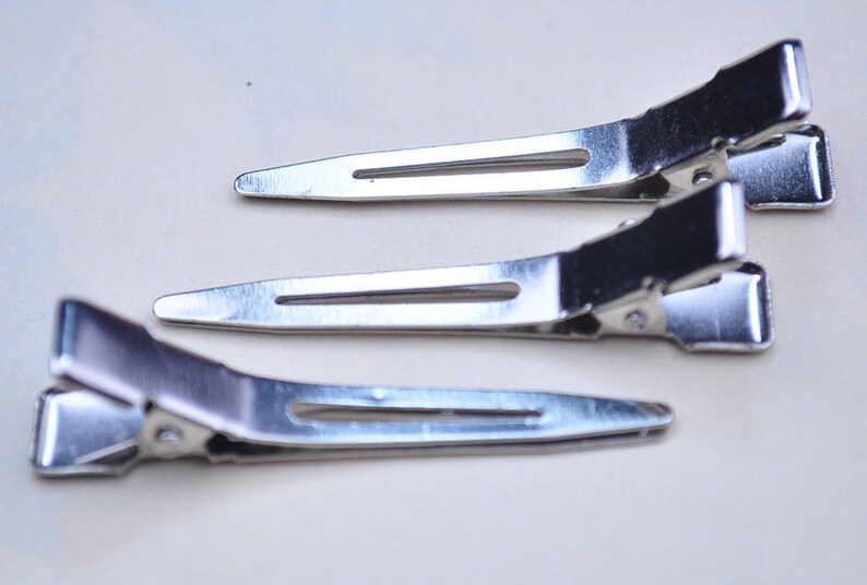 Hair Clips 50pcs Silver Tip Head Alligator Hair Clips 45x8mm