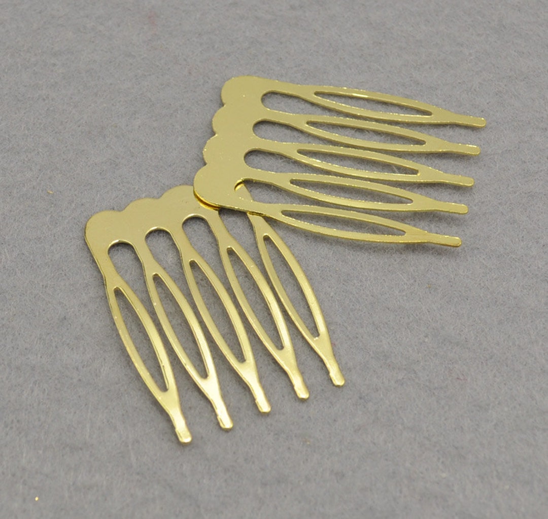 Gold Plated Metal Comb 50pcs Metal Hair Combs 5 Teeth Etsy
