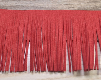 3,07 '' lunga frangia trim, finta pelle scamosciata Fringe Trim 78mm, vestito frangia trim, rosso nappa con frange fai da te per borse, portafogli, portachiavi, scarpe