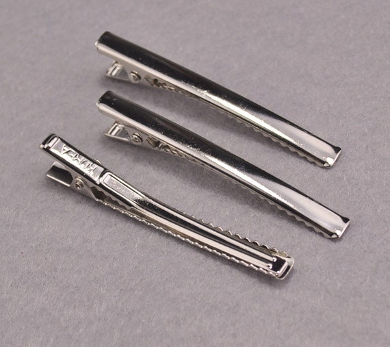 100pcs DIY Barrette Hair Clips Blanks60x6mm Silver Plated Etsy