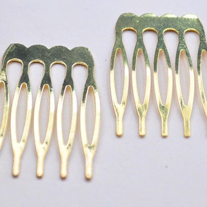 Gold Plated Metal Comb 50pcs Metal Hair Combs 5 Teeth - Etsy