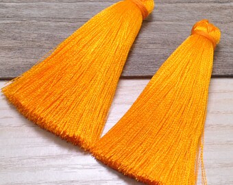 Wholesale Tassels,Orange Silk Tassels,Thick Tassels,65mm(2.55''inch)Tassels For Jewelry,Handmade Tassels,Tassel Earring findings