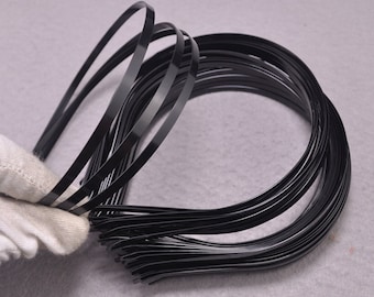 ブラックメタルヘッドバンド - 20個 5 mm ブラックメタルヘッドバンド 曲がった端付き