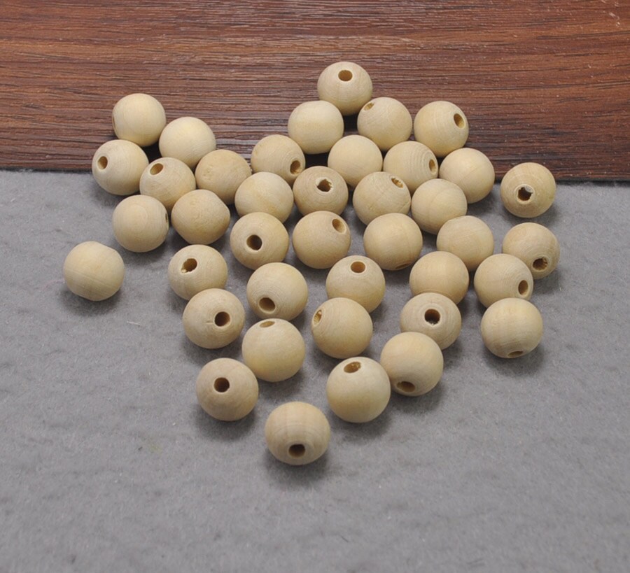 50pcs Natural Wooden Beads 14mmgeometric Wood Etsy