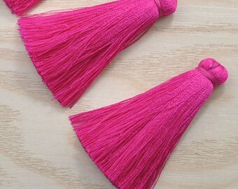 Wholesale Tassels,Telemagenta Silk Tassels,Thick Tassels,65mm(2.55''inch)Tassels For Jewelry,Handmade Tassels,Tassel Earring findings